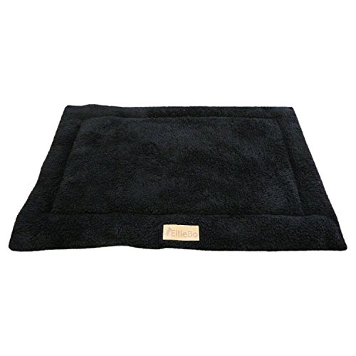 Ellie-Bo Sherpa - Colchoneta de Forro Polar para Cama Grande de 36 Pulgadas, Color Negro