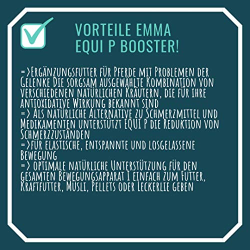 Emma Set ahorro Equi P Booster para caballos, MSM, corteza de sauce, levadura de cerveza I Mezcla de hierbas I para aparatos de movimiento y para articulaciones, tendones bandas, 2 Pc