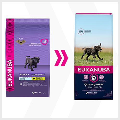 EUKANUBA Cachorro de Raza Grande en Crecimiento rico en pollo fresco [12 kg]