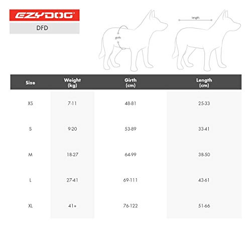 EzyDog Chaleco Salvavidas para Perros - DFD - Ideal para Natación y para que tu Cachorro esté Seguro en el Agua, Perros Seguridad Natación Ropa (S, Amarillo)