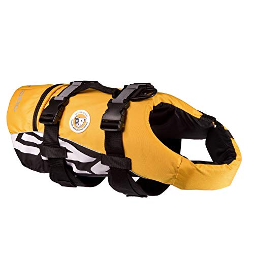 EzyDog Chaleco Salvavidas para Perros - DFD - Ideal para Natación y para que tu Cachorro esté Seguro en el Agua, Perros Seguridad Natación Ropa (S, Amarillo)