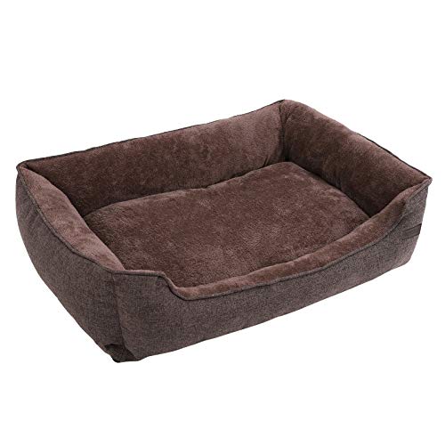 FEANDREA Cama para Perros, Sofá para Perros, Cesta para Perro Desmontable y Lavable a máquina, Marrón, 110 x 75 x 27 cm PGW12CC