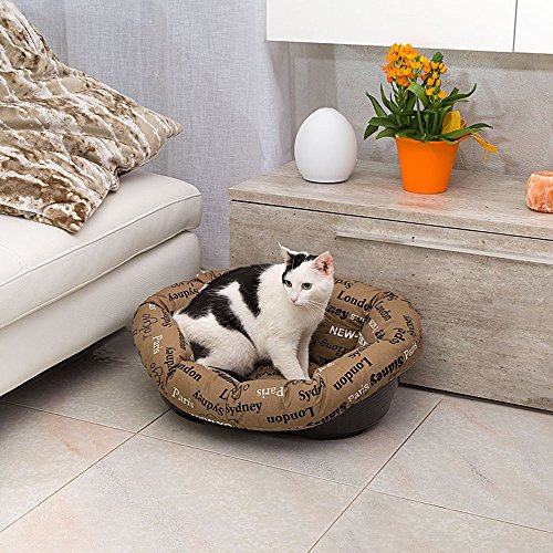 Ferplast 70224999 plástico Cama para Perro y Gato con extraíble, Funda de algodón Acolchado, sofá 4, Superficie Aprox.: 45 x 30 cm, Surtidos