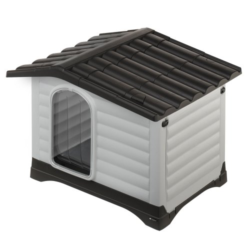 Ferplast Puerta para casetas de perros modelos DOGVILLA 110, Puerta para casetas de exterior para perros, PVC transparente contra la lluvia, el viento y el frío, 29,6 x 0,2 x h 46,9 cm