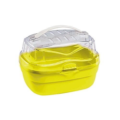 Ferplast Trasportín para hámsteres y otros pequeños roedores ALADINO SMALL Jaula de viaje para roedores y hámsteres, Rejillas de ventilación, Cómoda asa, Cierre seguro, 20 x 16 x h 13,5 cm Verde