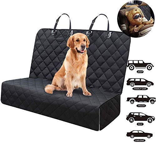 Fityou Funda Asiento Coche Perro, 600D Oxford de Tela Impermeable Resistente Protectores de Asiento para Coche Trasero, Protector de Tapicería para Perros Gato Mascotas Cubierta Accesorios para Viajes