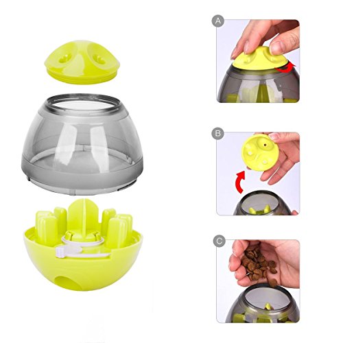 Freeas Pelotas para Perros Juguetes para Perros, Pet Food Ball Interactivo Vaso Fuga Comida Tratar-dispensar Pelota para Perro Gato Aumenta IQ y Mental Estímulo Perro Pelota Juguete 10x12cm