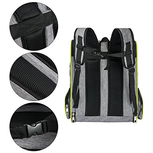 FREESOO Portador de Viaje Mochila Bolsa de Transporte para Mascotas Perros Gatos Malla Completa Transpirable Transportín Jaula Capazos Transportadoras Plegable Viaje Coche Portátil, Negro