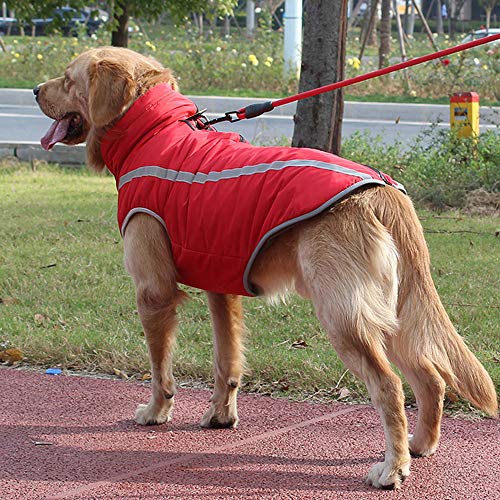 FREESOO Ropa para Mascotas Perros Impermeables Chubasqueros Invierno Chaleco Caliente Abrigo Chaqueta Reflectante Resistente al Viento para Perros Medianos y Grandes