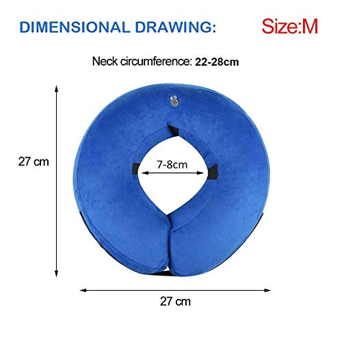 Frifer Collar Hinchable de recuperación de petaca de protección Ajustable Cono de cicatrización Confortable para Perro y Gato, M (COU: 25-33cm / 9.9-12.9in)