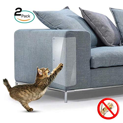 Galaxer 2 Piezas de Protección Anti-Arañazos Transparente Gato Flexible Resistente a los Arañazos para Gatos con Alfileres Que Protegen los Muebles para Que no se Rayen (Las uñas, 2 Pack)