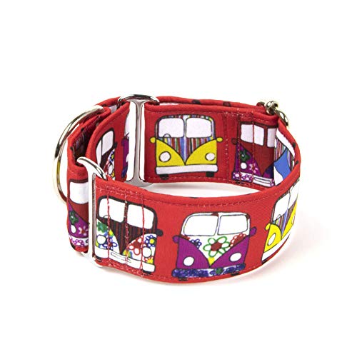 Galguita Amelie Collar Martingale Furgonetas, 5 cm, M, Rojo