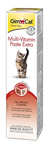 GimCat pasta extra multivitaminas , Aperitivo para gatos nutritivo con vitaminas, nutrientes y Omega 3 y 6 , 1 paquete (1 x 200 g)