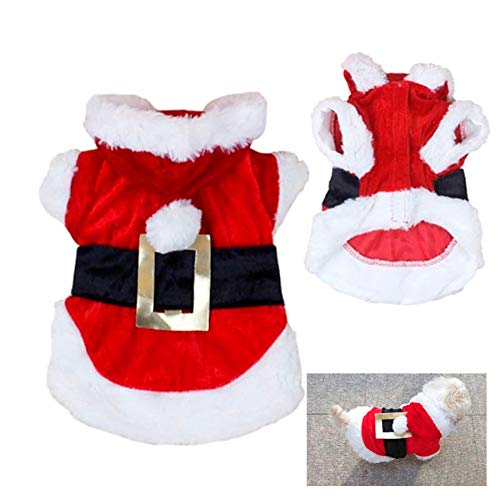 Grivey Perro Navidad Ropa de Perro Super Suave Puppy Disfraz con Capucha Cachorro y Gatos Ropa Jersey Disfraz de Papá Noel/Christmas Santa Pet Cat Clothes