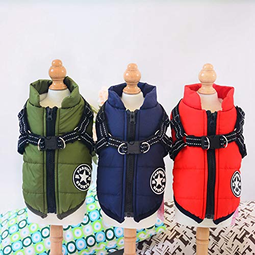 Handfly Ropa para Perros para Perros pequeños Abrigo para Perros Chaqueta de Invierno Ropa para Perros Abrigo para Perros Chaqueta para Perros de Invierno cálido con arnés para Perros pequeños