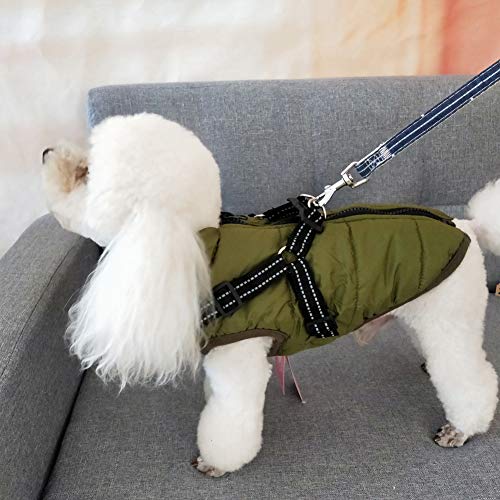 Handfly Ropa para Perros para Perros pequeños Abrigo para Perros Chaqueta de Invierno Ropa para Perros Abrigo para Perros Chaqueta para Perros de Invierno cálido con arnés para Perros pequeños