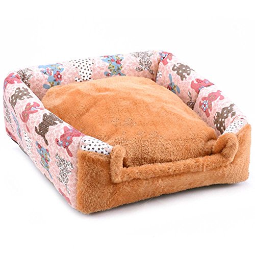 Hanshu - Casa para mascotas 2 en 1, incluye un sofá interior suave y cálido lavable. Cama como forma de iglú para perros y gatos