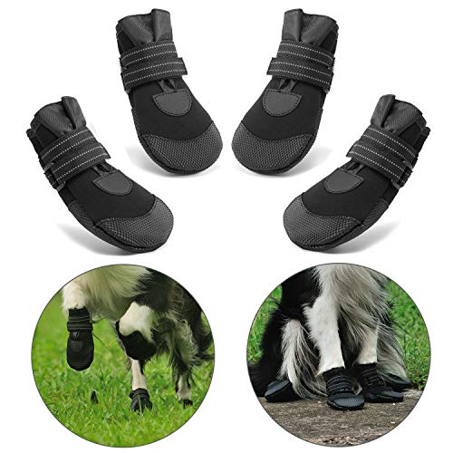 Hcpet Protectores de Pata de Perro, Zapatos Perro para Pequeña y Grandes Perros – Negro (2#)