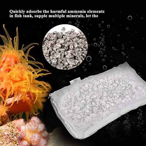 Hffheer Acuario Filtro de zeolita Natural Tanque de Peces Purificador de Agua Eliminador de olores Filtro de Acuario Piedra con Bolsa de Medios para Tanque de Peces y Estanque