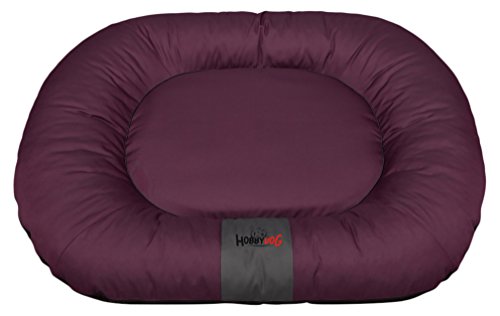 Hobbydog Pontón Comfort POCBOR1 Hundebett el Descanso de Perros con el colchón para Perros y Funda de Almohada de Perros de Estera de Dormir (4 tamaños Diferentes), Burdeos, XL (78 x 100 cm)