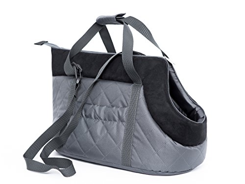 Hobbydog Tor gzc6 hundetasche Bolsa Gato Funda, tamaño 22 x 20 x 36 cm, Gris/Negro