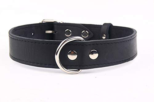 HOGACA Exclusivo Collar de Piel auténtica para Perros, 912, 40 x 75 cm, Circunferencia del Cuello 51,5 – 67 cm, Extra Ancho para Perros Fuertes XXL