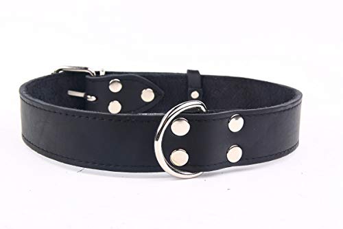 HOGACA Exclusivo Collar de Piel auténtica para Perros, 912, 40 x 75 cm, Circunferencia del Cuello 51,5 – 67 cm, Extra Ancho para Perros Fuertes XXL