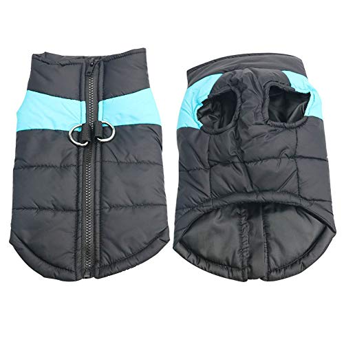 Homieco Abrigo para Perros, Invierno Caliente Chaqueta para Mascotas Perros, Ropa Impermeable para Perros, Ropa Traje para Mascotas - Azul