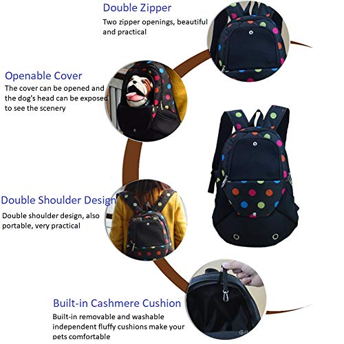 Homieco Mochilas para Perros Gatos, Bolsa de Transporte para Mascotas Gatos Perros, Portador de Viaje Mochila del Peso hasta 4kg para Viajar/Senderismo/Camping