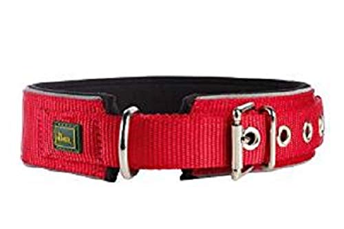 Hunter Collar de Neopreno Reflectante, para Perros, Rojo (Rojo/Negro), Tamaño 50, 39 - 46 cm, 45 mm