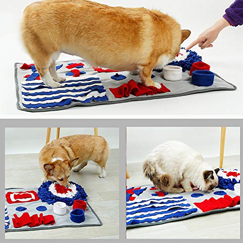 IEUUMLER Snuffle Mat para Perros Alfombrilla de Entrenamiento Estera de Entrenamiento Manta para la Nariz Juguete de Juego IE081 (S (50x75cm), Grey)