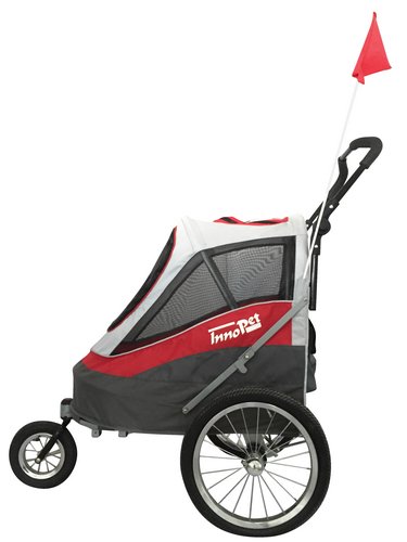 Innopet Ips-056 RB Sporty Dog Deluxe Trailer, Rojo y Gris