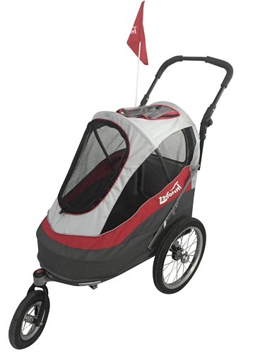 Innopet Ips-056 RB Sporty Dog Deluxe Trailer, Rojo y Gris