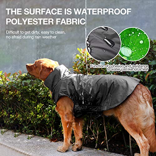 IREENUO Chaqueta 100% Impermeable para Mascotas Perros Abrigos de Invierno cálido Negro-L