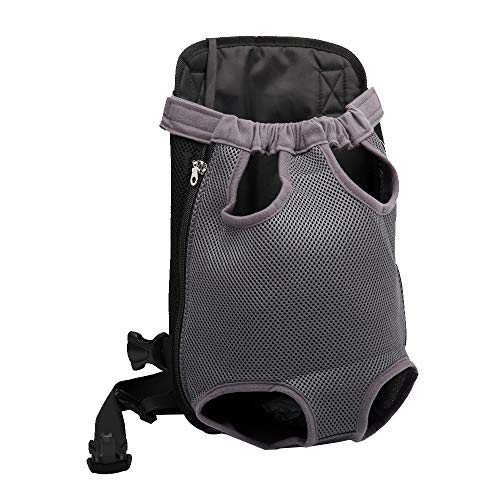 Jitong Mochila Prepositiva para Perros Gatos Mascotas Portátil Mochilas portaperros Bolsa Transport de Viaje (Gris, L)