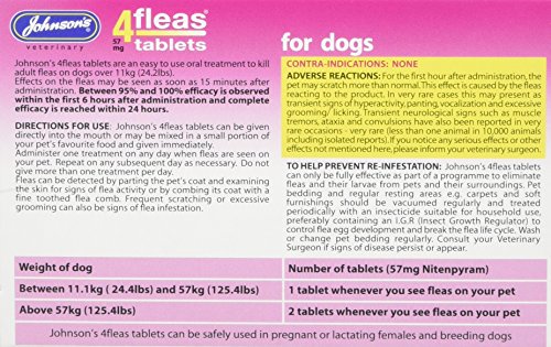 Johnsons Vet 4fleas Tablets for Dogs 3 Treatment Pack - D092