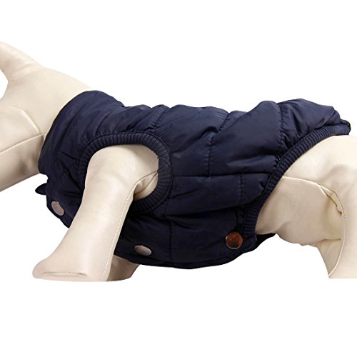 JoyDaog - Chaqueta de perro con forro polar de 2 capas para invierno y clima frío, extra suave, a prueba de viento, para cachorro y perros pequeños