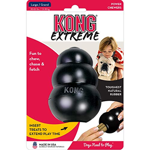 KONG - Extreme - Juguete de Robusto Caucho Natural Negro - para morder, perseguir o Buscar - para Perros Grandes