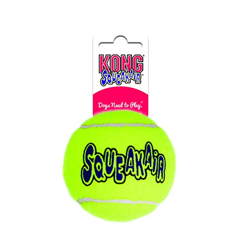 KONG - Squeakair Ball - Pelotas de Tenis sonoras Que respetan Sus Dientes - para Perros de Raza Mediana