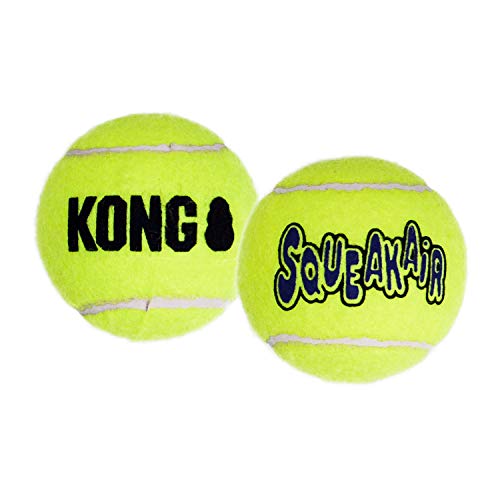 KONG - Squeakair Ball - Pelotas de Tenis sonoras Que respetan Sus Dientes - para Perros de Raza Mediana