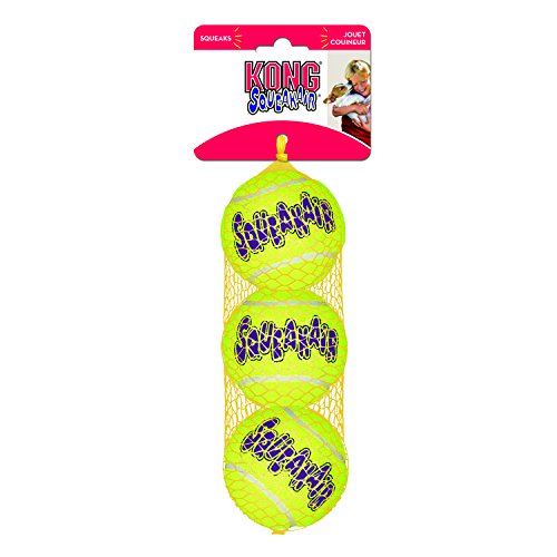 KONG - Squeakair Balls - Pelotas de Tenis sonoras Que respetan Sus Dientes - para Perros de Raza Mediana (3)