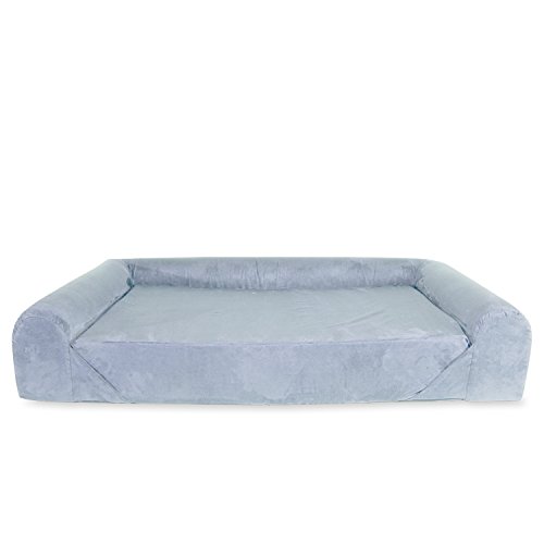 KOPEKS Sofa Cama para Perro Extra Grande Estilo Lounge Perros Mascotas X Grandes Gigantes con Memoria Viscoelástica Ortopédica 142 x 100 x 25 cm - XL - XXL - Gris