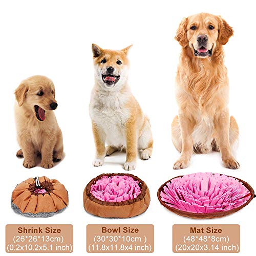 LIVACASA Alfombra Olfato Perro Mascotas, Snuffle Mat, Juguete de Inteligencia para Perros, Lavables a Máquina, Plegable Aviliable, Entrenamiento para Mascotas Pequeños y Grandes Rosa