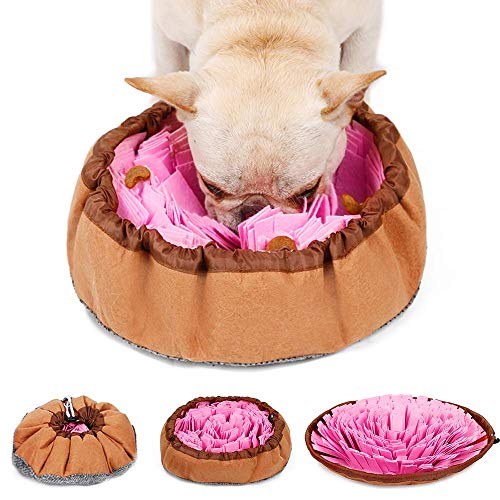 LIVACASA Alfombra Olfato Perro Mascotas, Snuffle Mat, Juguete de Inteligencia para Perros, Lavables a Máquina, Plegable Aviliable, Entrenamiento para Mascotas Pequeños y Grandes Rosa