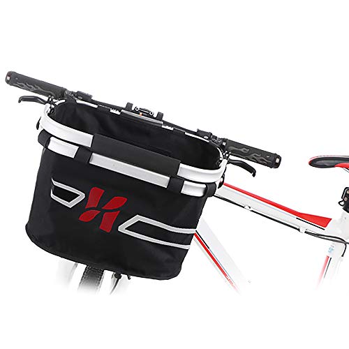 Lixada Cesta Delantera de la Bicicleta Cesta Plegable para Bicicleta Manillar Mascota Gato Bolsa de Transporte para Perros Compras Desplazamientos