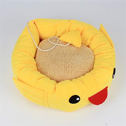 LiYue-Pet Bed Lindo Pato Amarillo Desmontable de Alta Elasticidad Gato Perro Saco de Dormir Profundo Perrera otoño Invierno cálido Adecuado for Gatos Perros Suministros for Mascotas (Size : S)