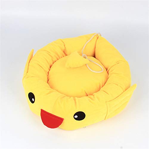 LiYue-Pet Bed Lindo Pato Amarillo Desmontable de Alta Elasticidad Gato Perro Saco de Dormir Profundo Perrera otoño Invierno cálido Adecuado for Gatos Perros Suministros for Mascotas (Size : S)