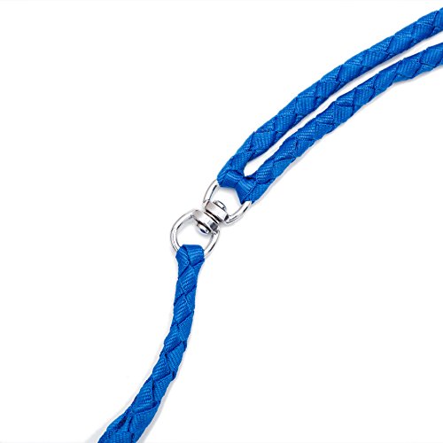 Locisne No se enreda correa de perro doble de 1.4m 2 perros de nylon (azul)