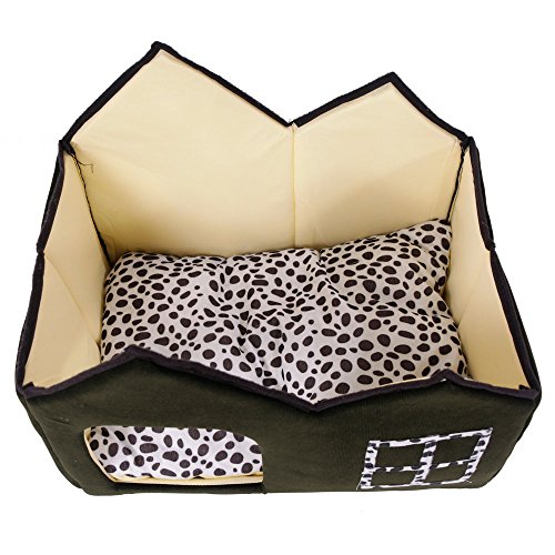 Luxury High-End Double Pet casa marrón para perro 55 x 40 x 42 cm