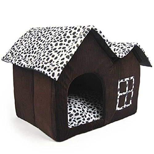 Luxury High-End Double Pet casa marrón para perro 55 x 40 x 42 cm